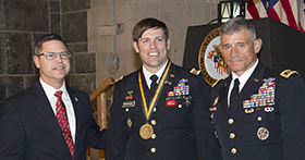 CPT Nick Dockery '11, Todd Browne '85, LTG Caslen '75