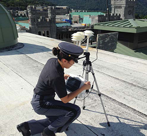 West Point Cadet on roof